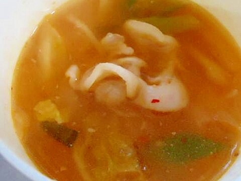 キムチカレー味噌スープ(味噌汁アレンジ)
